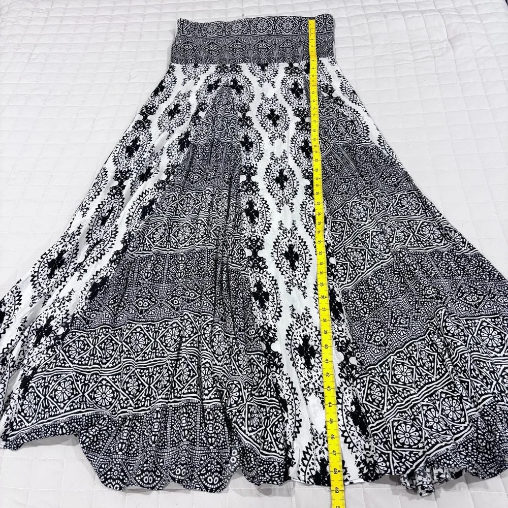 Free People Women Of The Water Maxi Dress Bandeau Black White Boho Small/Medium - Picture 10 of 12